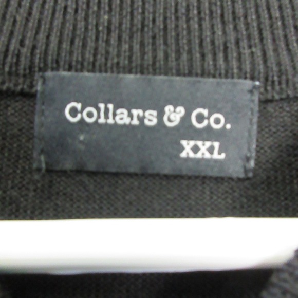Collars & Co. Zip Up Cardigan Sweater Men XXL Black 100% Merino Wool Casual 494 - Picture 3 of 13
